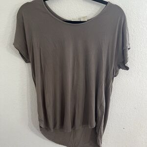 St. Tropez West Top Women's Medium Casual Brown Short Sleeve